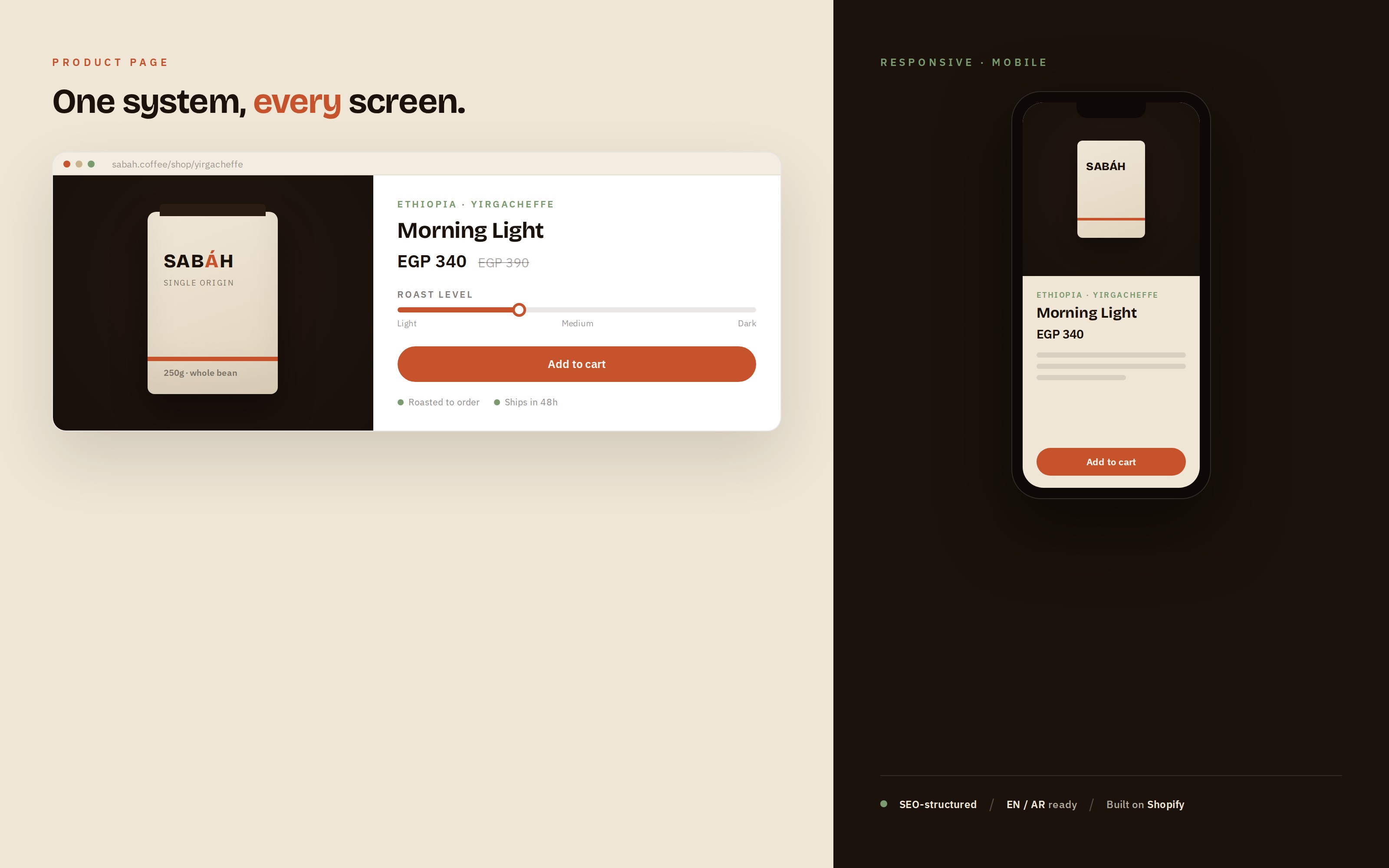 SABÁH — an eight-page site that's ready to sell — Website · 2